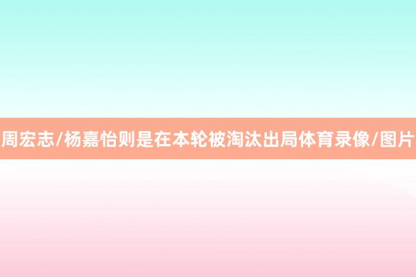 周宏志/杨嘉怡则是在本轮被淘汰出局体育录像/图片