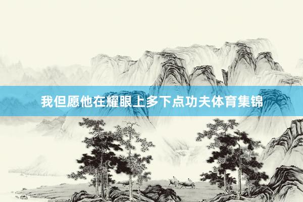 我但愿他在耀眼上多下点功夫体育集锦