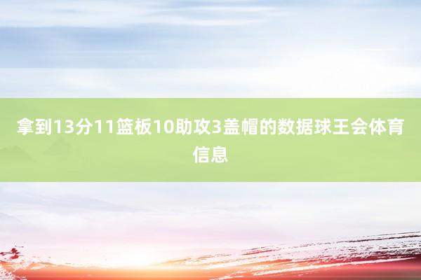 拿到13分11篮板10助攻3盖帽的数据球王会体育信息