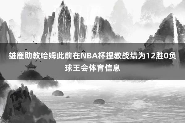 雄鹿助教哈姆此前在NBA杯捏教战绩为12胜0负球王会体育信息