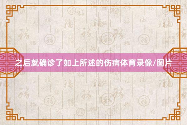 之后就确诊了如上所述的伤病体育录像/图片