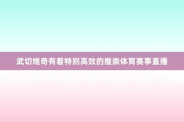 武切维奇有着特别高效的推崇体育赛事直播