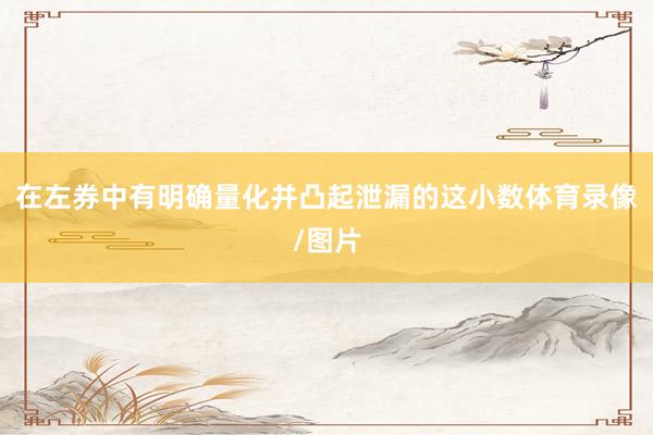 在左券中有明确量化并凸起泄漏的这小数体育录像/图片