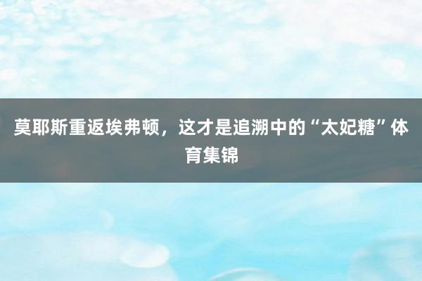 莫耶斯重返埃弗顿，这才是追溯中的“太妃糖”体育集锦