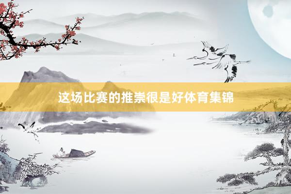 这场比赛的推崇很是好体育集锦