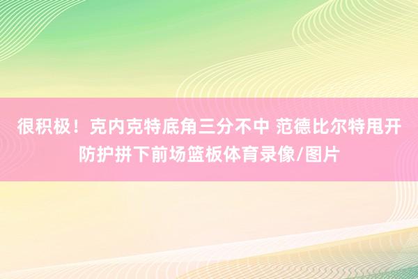 很积极！克内克特底角三分不中 范德比尔特甩开防护拼下前场篮板体育录像/图片