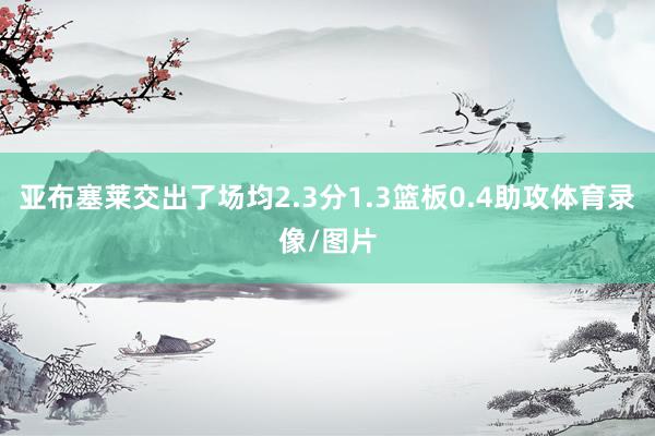亚布塞莱交出了场均2.3分1.3篮板0.4助攻体育录像/图片