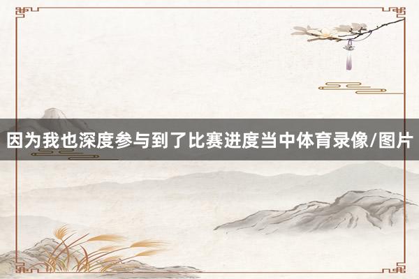 因为我也深度参与到了比赛进度当中体育录像/图片