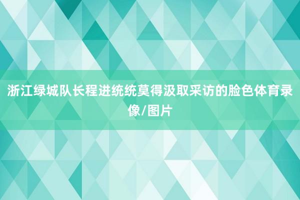 浙江绿城队长程进统统莫得汲取采访的脸色体育录像/图片