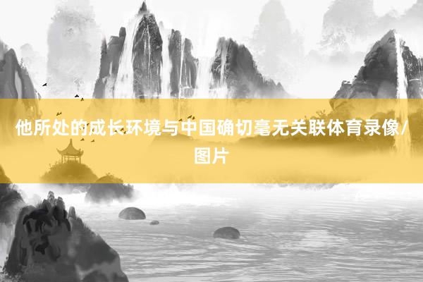 他所处的成长环境与中国确切毫无关联体育录像/图片