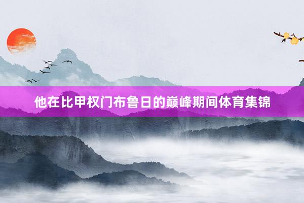 他在比甲权门布鲁日的巅峰期间体育集锦