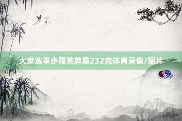 大家赛事步履奖牌重232克体育录像/图片