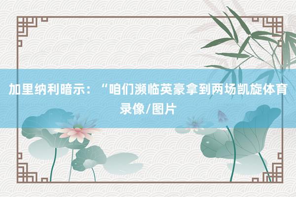 加里纳利暗示：“咱们濒临英豪拿到两场凯旋体育录像/图片