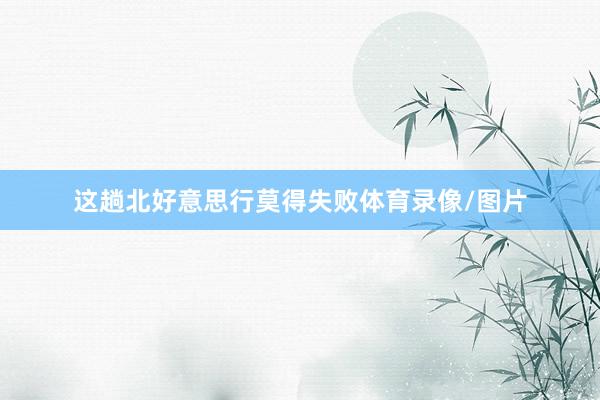 这趟北好意思行莫得失败体育录像/图片