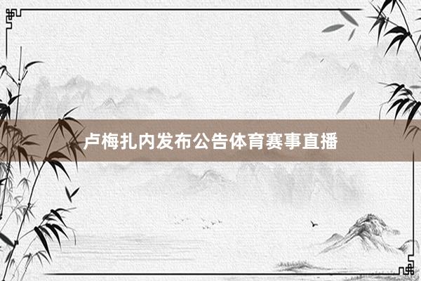 卢梅扎内发布公告体育赛事直播