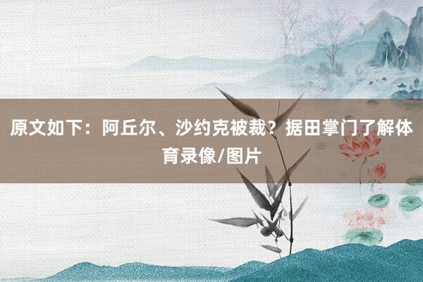 原文如下：阿丘尔、沙约克被裁？据田掌门了解体育录像/图片